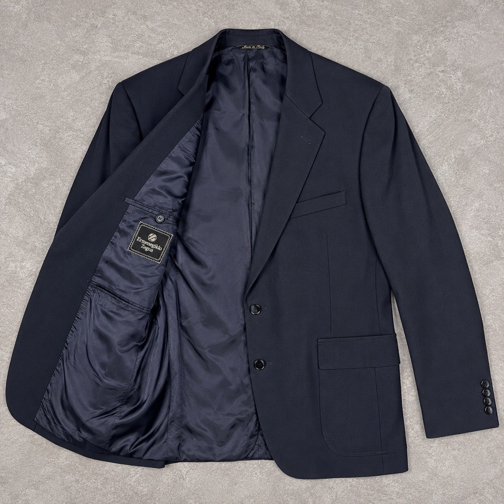 Ermenegildo Zegna Sport Coat Mens 40 Navy Wool Blazer Italy Sartorial Old Money